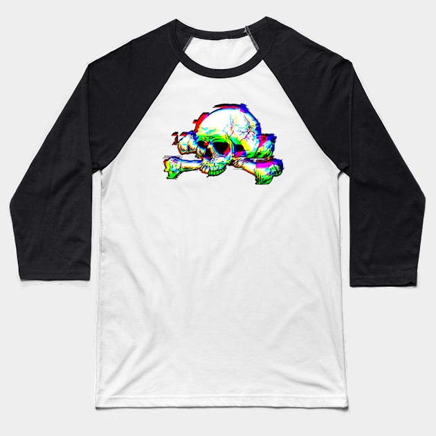 3d skull effect Baseball T-Shirt by NmakersArt